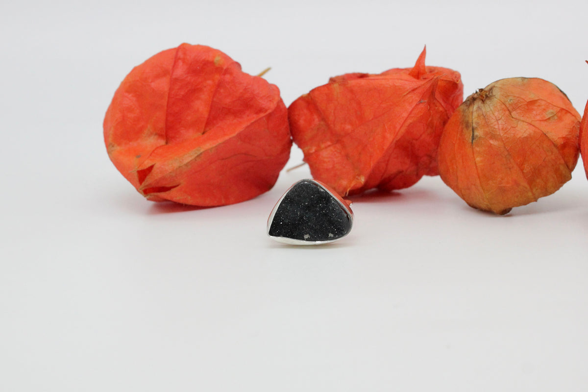 One of a kind druzzy agate ring