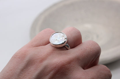 Pearl silver ring