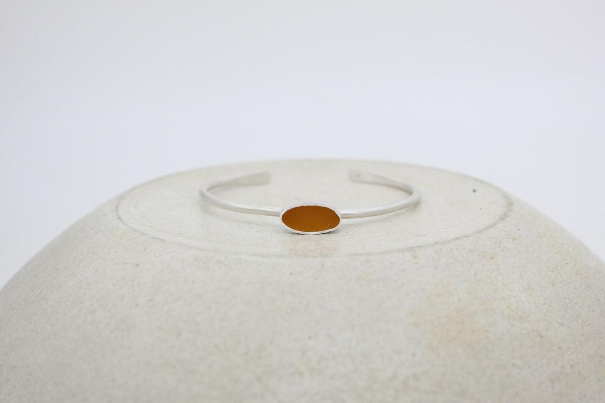 Yellow ochre oval shape bracelet