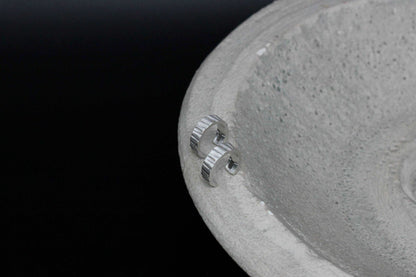 Tree bark sterling silver ear cuff