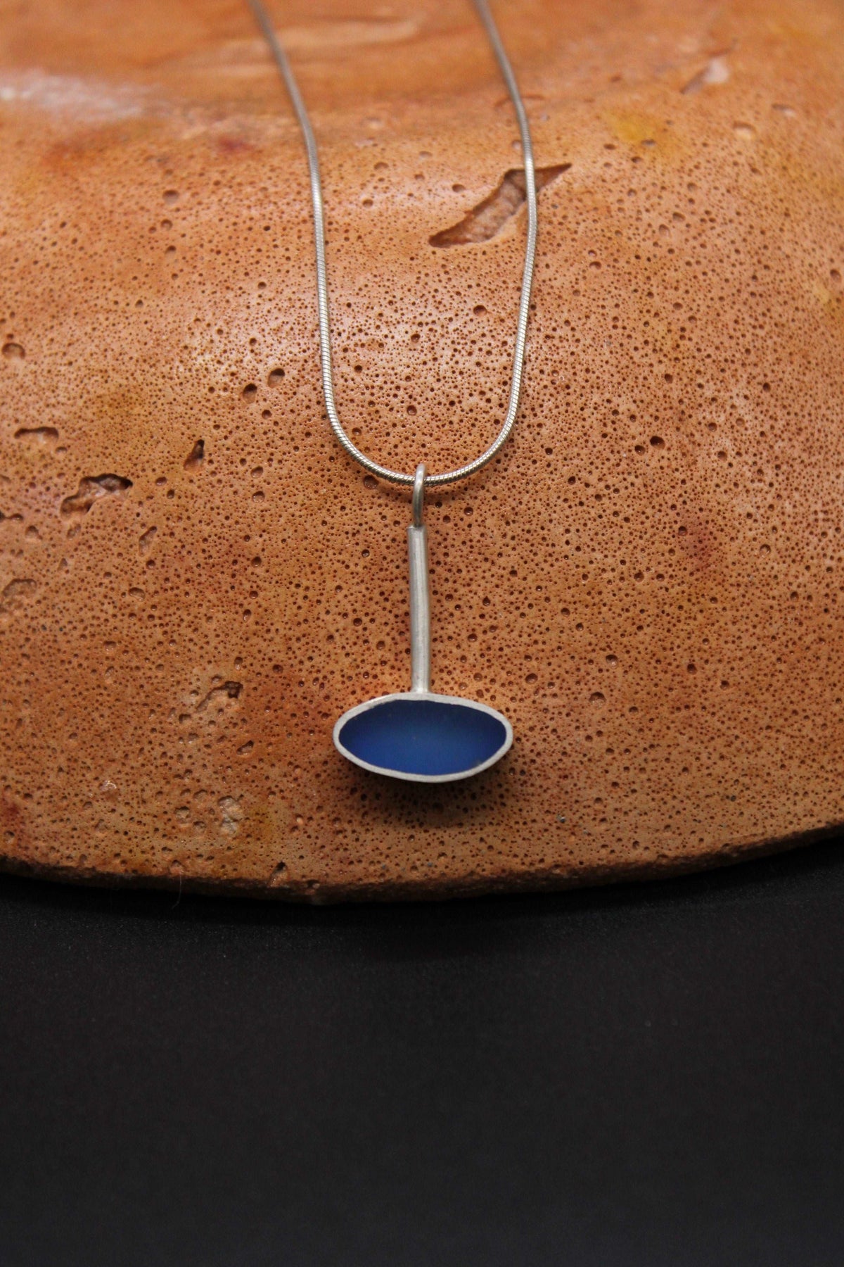 Blue oval shape pendant