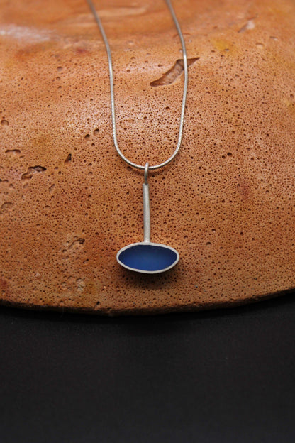 Blue oval shape pendant