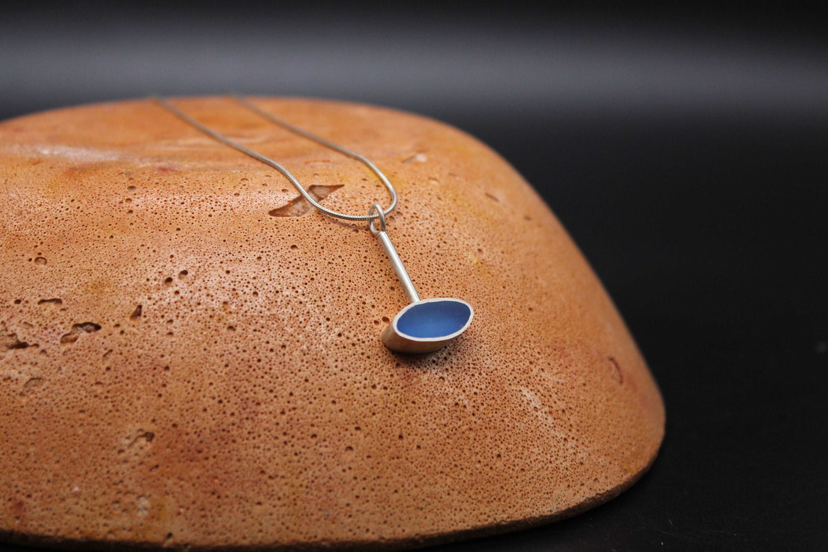 Blue oval shape pendant
