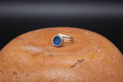 Blue round shape ring