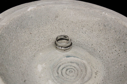 Wide hammered ring