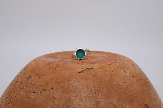 Teal round shape ring