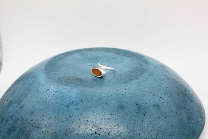 Yellow ochre oval shape ring