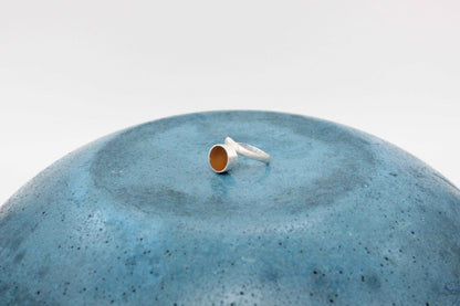 Yellow ochre round shape ring