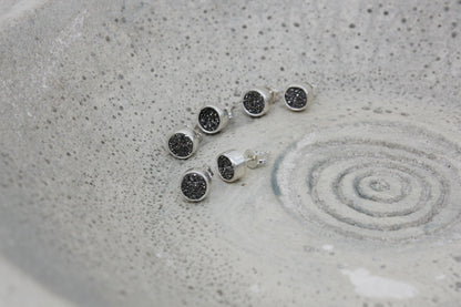 Druzy quartz ear studs