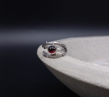 Twig garnet ring
